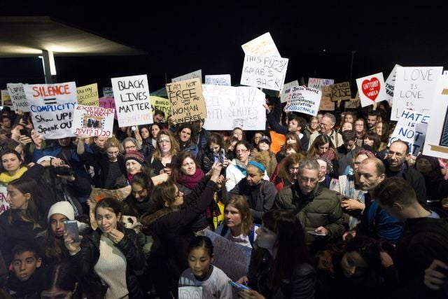 Protestors gathering in Tel Aviv on Friday in solidarity with Saturday’s march