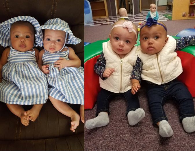 twins colors skin different born biracial two were color adorable these whitney meyer