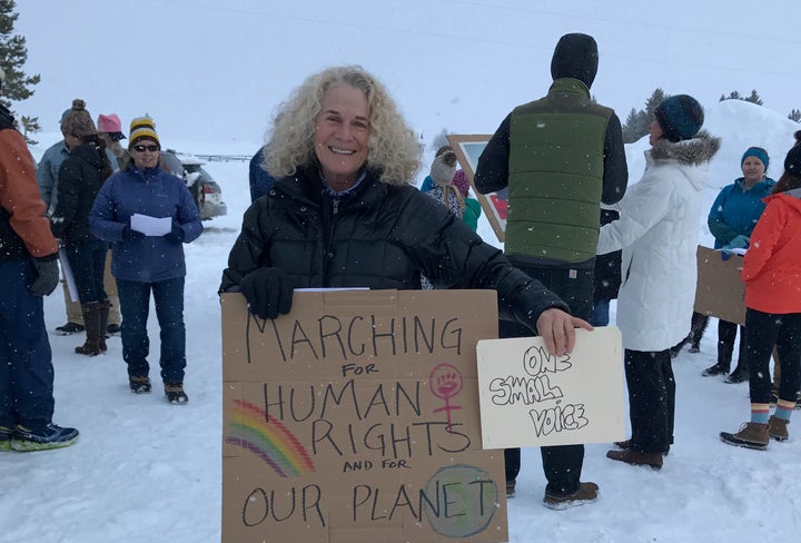 Carole King at the Stanley, Idaho Women's March. January 21, 2017.