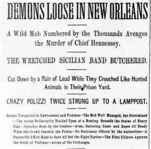 A famous headline from one of the largest individual lynchings in U.S. history. 300 Italian-Americans were rounded up. 11 were lynched.