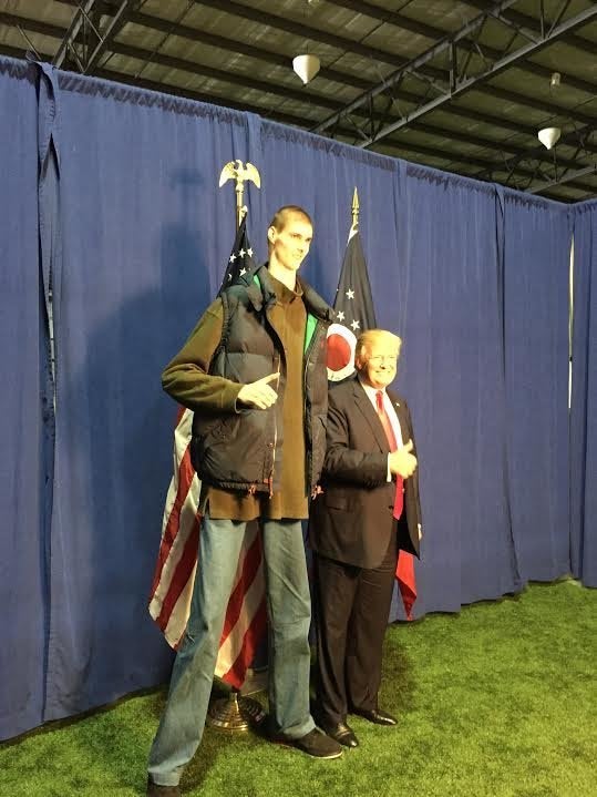 Robert Bobroczky poses with Donald Trump during an October campaign rally at Spire Institute, the athlete training site that includes Spire Academy basketball.