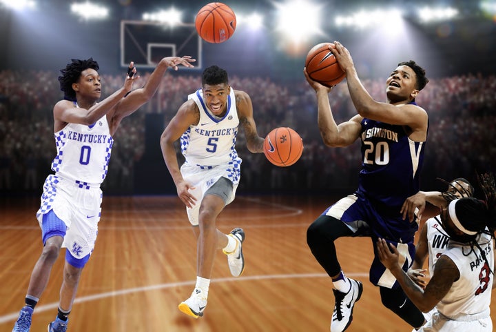 Kentucky guards De'Aaron Fox, far left, and Malik Monk have both been marvelous, but Washington's Markelle Fultz has asserted