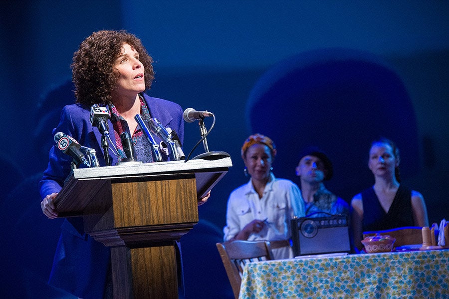 Sara Bruner (as Norma McCorvey), Gina Daniels, Mark Bedard and Susan Lynskey in "Roe" at Arena Stage at the Mead Center for A