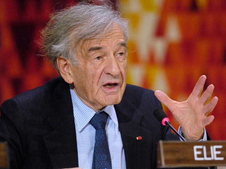 Wiesel speaks about the report he helped prepare discussing the situation in North Korea at the United Nations in New York, Nov. 16, 2006.