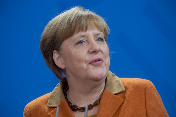 German Chancellor Angela Merkel speaks at a joint press event on Jan. 18.