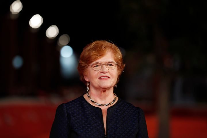 Deborah Lipstadt poses on the red carpet at the screening of Denial at the Rome Film festival in October 2016.