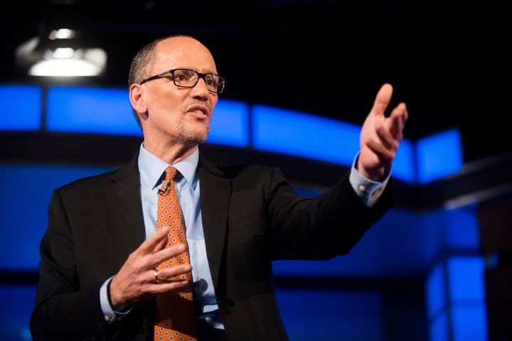 Tom Perez speaks during a debate for Democratic National Committee chair hosted by The Huffington Post at George Washington University in Washington, D.C., on Jan. 18, 2017.