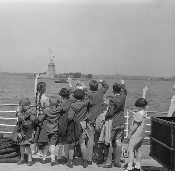 A file photo shows Jewish children arriving in the United States after fleeing Nazi persecution in Austria.