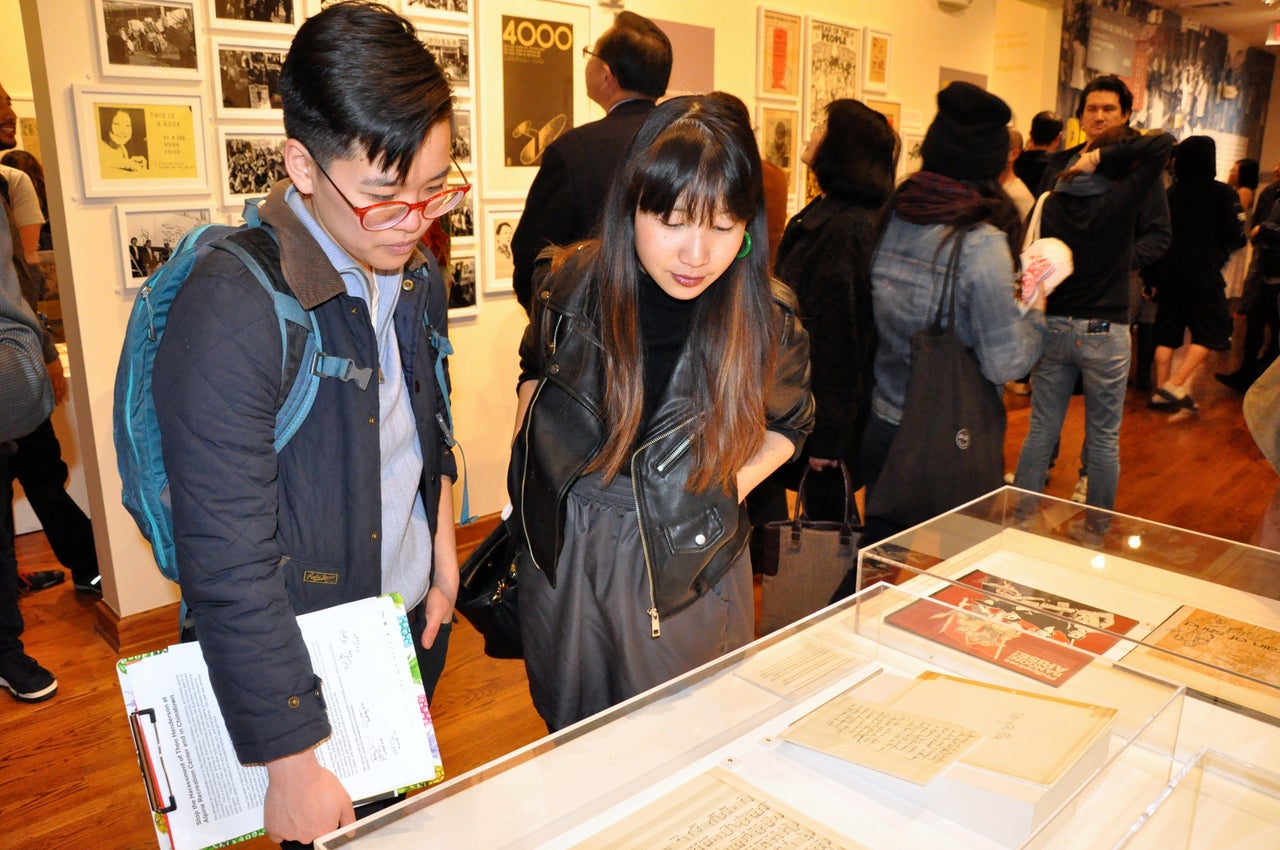 Guests at the opening night reception for the exhibit. 