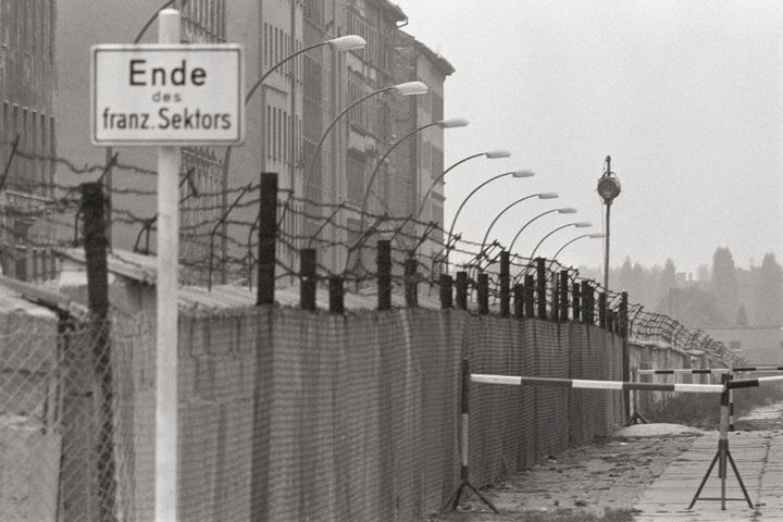 The Berlin wall in 1961, shortly after its construction.