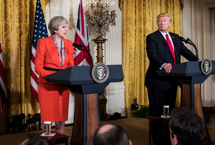 President Donald Trump holds a joint press conference with Prime Minister of the United Kingdom Theresa May in Washington, DC Friday January 27.
