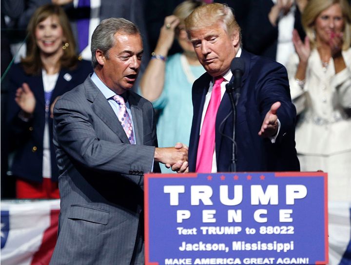 Nigel Farage with Donald Trump on the campaign stump.