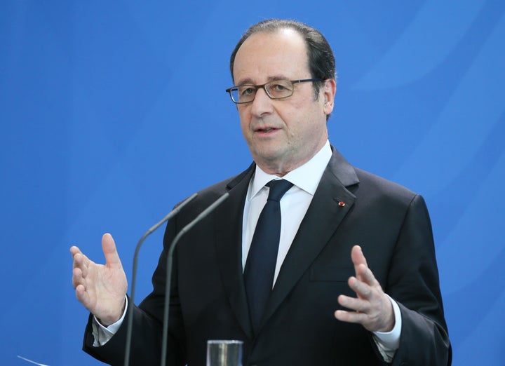 French President Francois Hollande speaks to the media on Jan. 27.