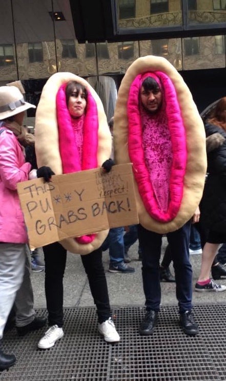 The pedestrian pussies were an instant hit with the crowd.