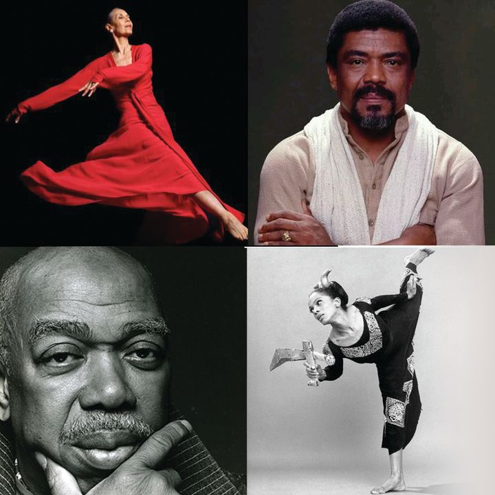 Dance Icons: (top row, l-r) Carmen DeLavallade, and Alvin Ailey; (bottom row, l-r) Geoffrey Holder and Mary Hinkson