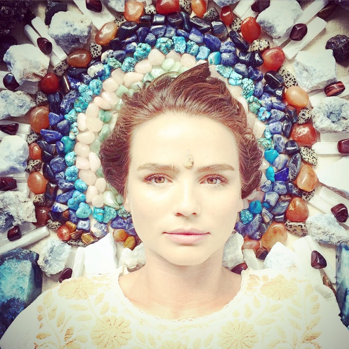 <p>Hanekamp and her healing crystals. </p>