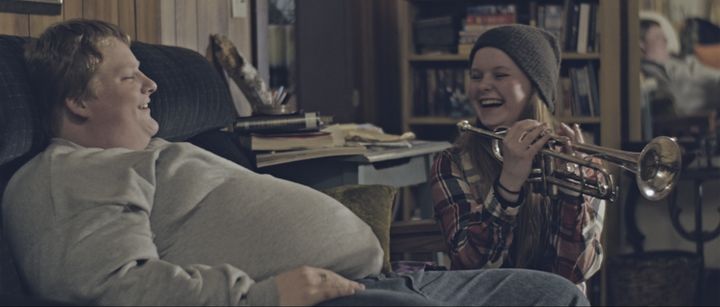 Tom (Merrick Robison) and Rebecca (Madysen Frances) share a laugh in a scene from Empty Space 