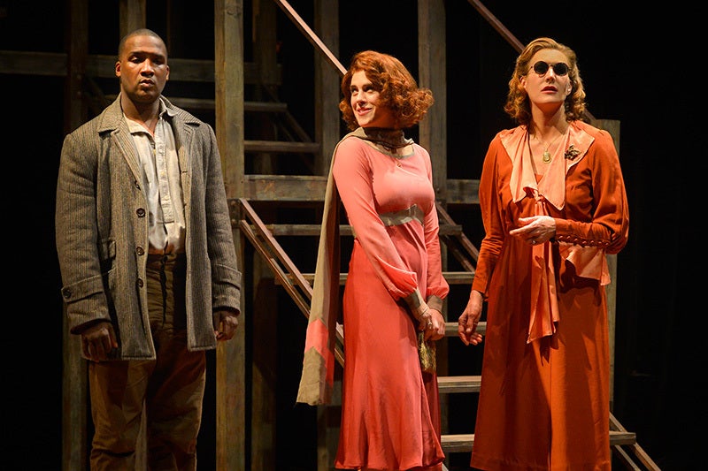 Jerod Haynes, Rosie Hallett, and Courtney Walsh in a scene from <strong><em>Native Son</em></strong>