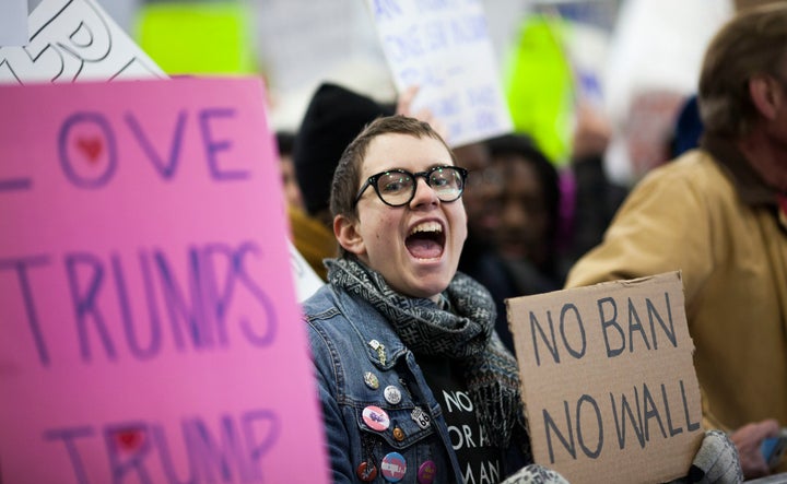 Protesters rallied at airports nationwide to oppose Donald Trump's executive order on refugees and travelers.