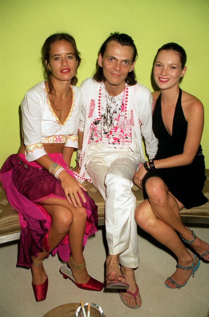 Long-time pals Jade Jagger, Matthew Williamson and Kate Moss at a party held at the St. Martin's Lane Hotel, London, on 23 September 1999.
