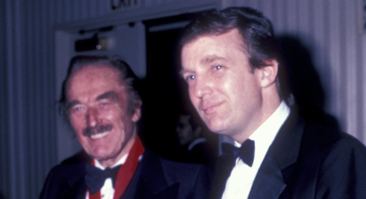 Fred Trump and Donald Trump on May 10, 1985 at the Waldorf Hotel in New York City.