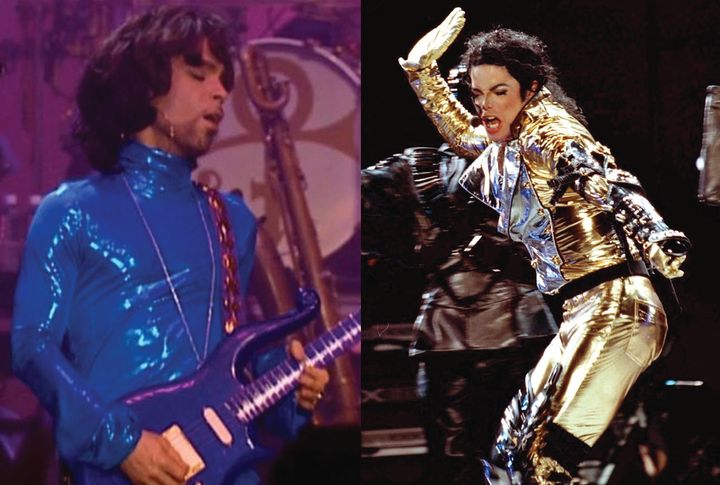 Prince (l) on the Rave Un2 the Year 2000 tour and Michael Jackson (r) on the History tour