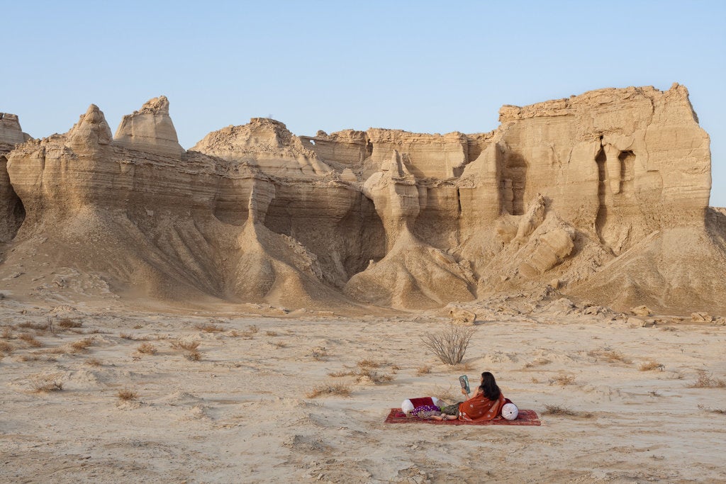 Gohar Dashti. From the series "Stateless, Odalisque" (Portfolio Print) (2014 - 2015), archival digital pigment print, 16 x 22.5 inches. Courtesy of the Artist, Robert Klein Gallery and Azita Bina.