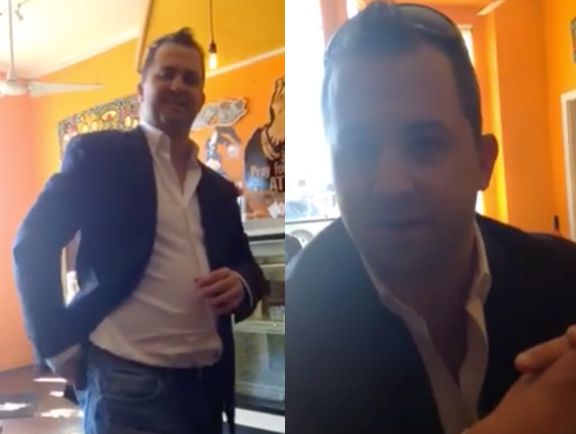 A video posted to Facebook Saturday shows a man asking a woman if she has a green card after he allegedly took photos of her