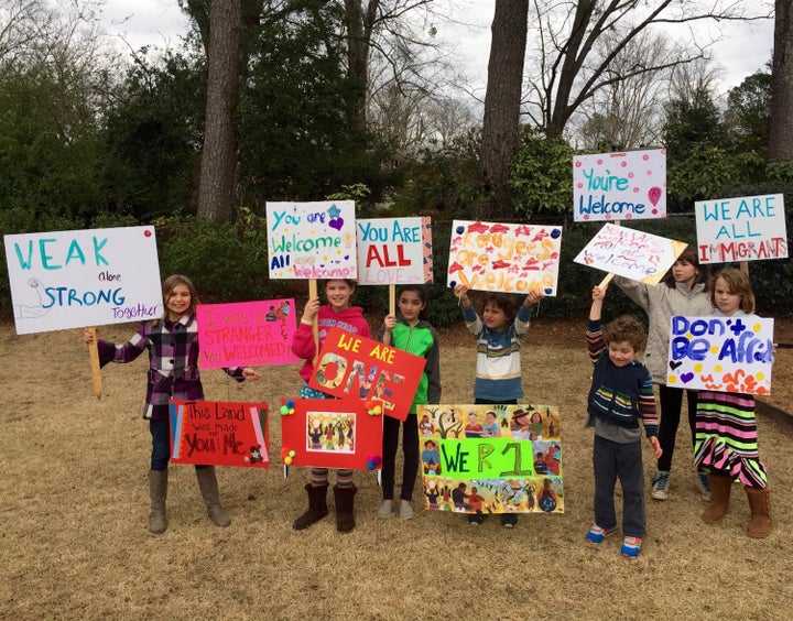 Some of the signs made at Vincent’s party.