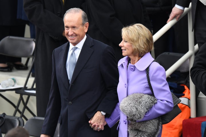 Betsy DeVos at the inauguration of Donald Trump.