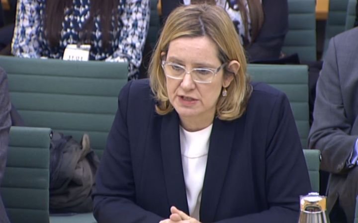 Home Secretary Amber Rudd appearing before the Commons Home Affairs Committee in London.