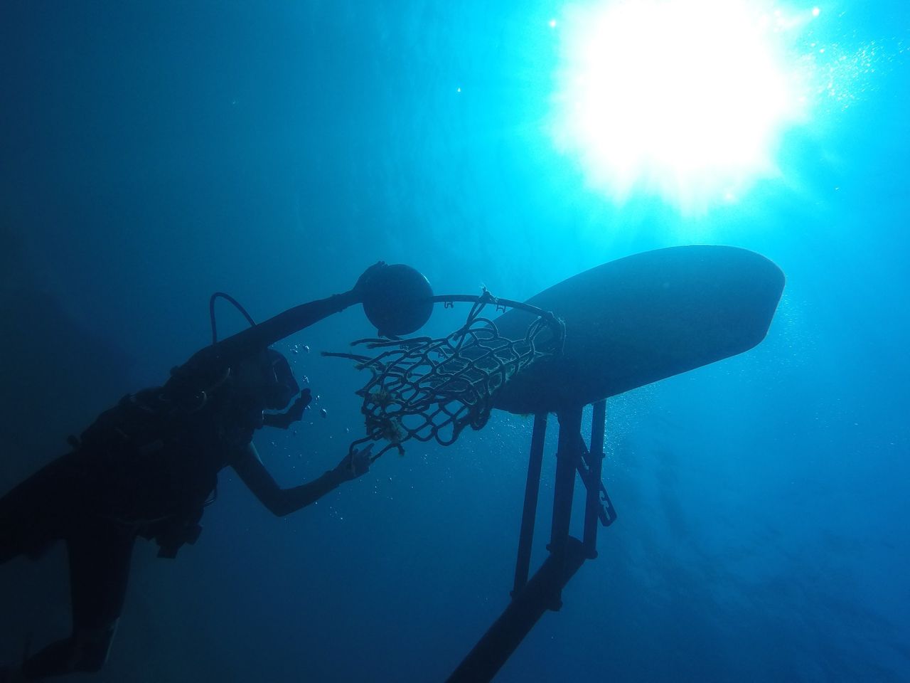 "Underwater Basketball," a photo by 13-year-old Josephine Goldman that won 2nd place in the National Geographic contest.