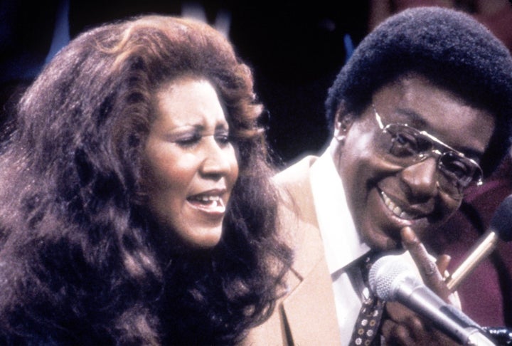 Aretha Franklin with show host and producer Don Cornelius. Franklin was one of many entertainers who performed on 'Soul Train' in the 1970''s.