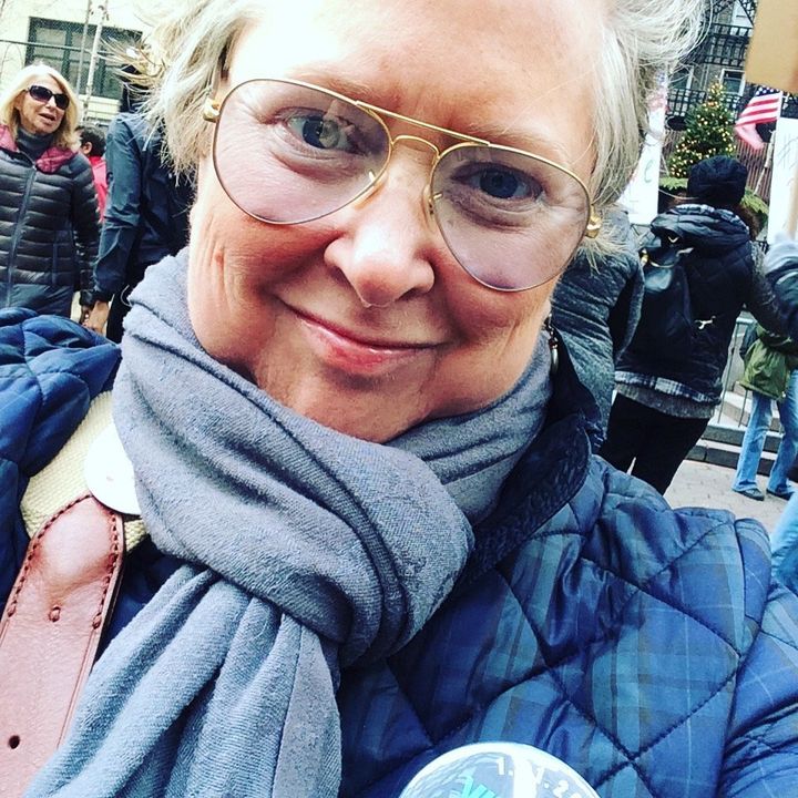 Sue Carswell at the Women's March in New York City