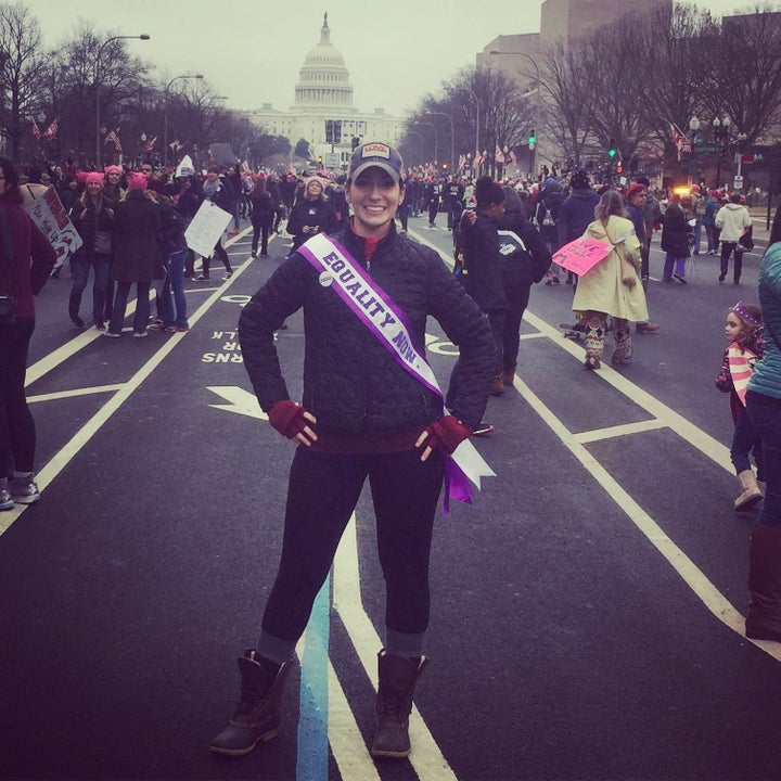 Carmen Warner marches proudly in Washington.