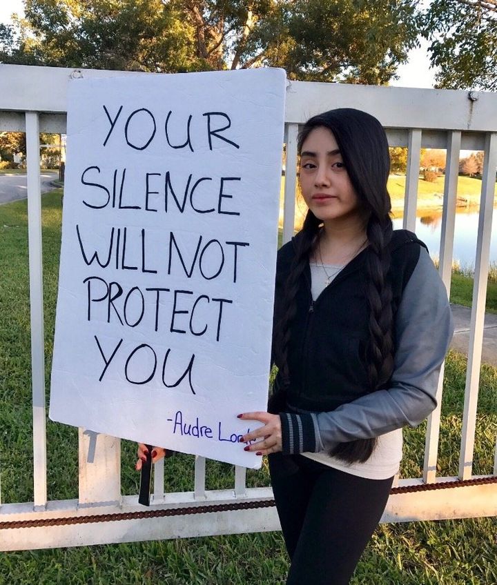 Kayla Alamilla, before going to an Inauguration Day protest in Miami.