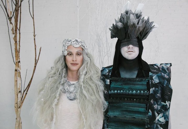 <p>Alanis Morissette and Souleye on the set of the video shoot for ‘Snow Angel'</p>