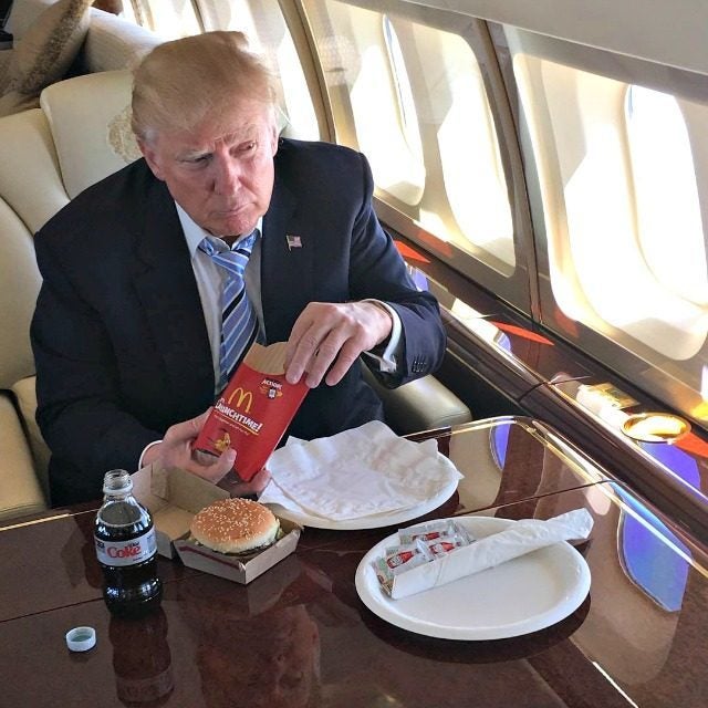 Donald Trump enjoying a celebratory fast-food meal last May after clinching the GOP presidential nomination. (Instagram/@realdonaldtrump)