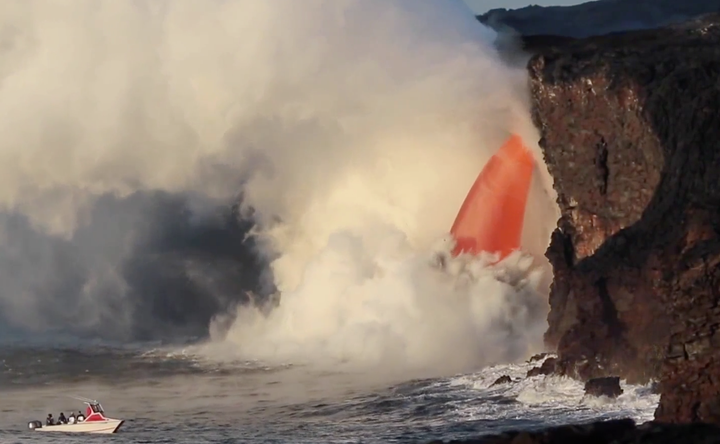 Cracks in the sea cliff indicate the area is unstable 