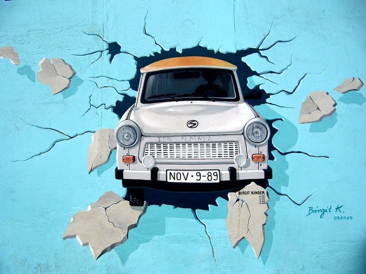  Graffiti Berlin Wall Trabant Breakthrough