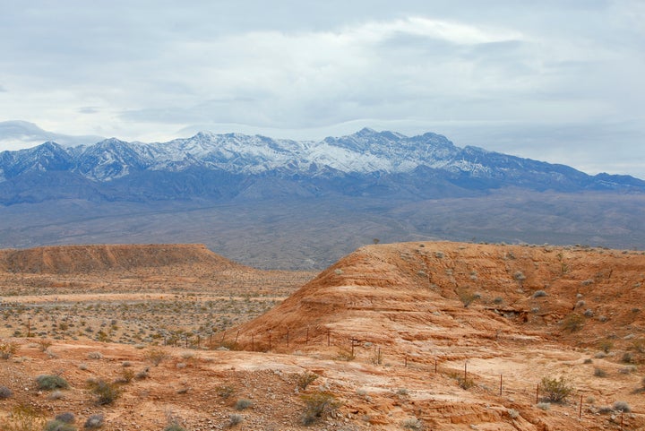 Land on the northern end of the newly-created Gold Butte National Monument is seen on December 30, 2016 outside Mesquite, Nevada.