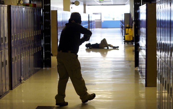 Denver middle school students participate in an Active Shooter Response course offered by TAC ONE Consulting on April 2, 2016.