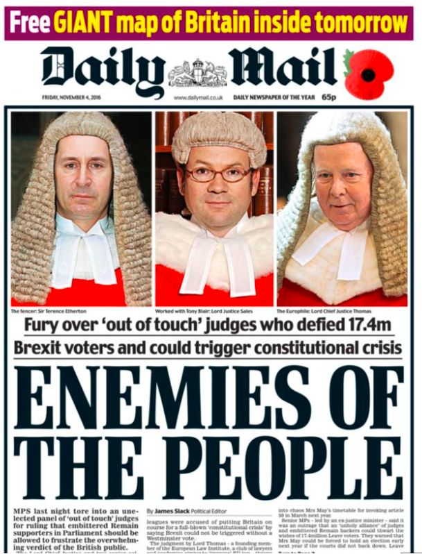 <strong>The Daily Mail was heavily criticised for this front page following a divisional hearing at the High Court last year</strong>