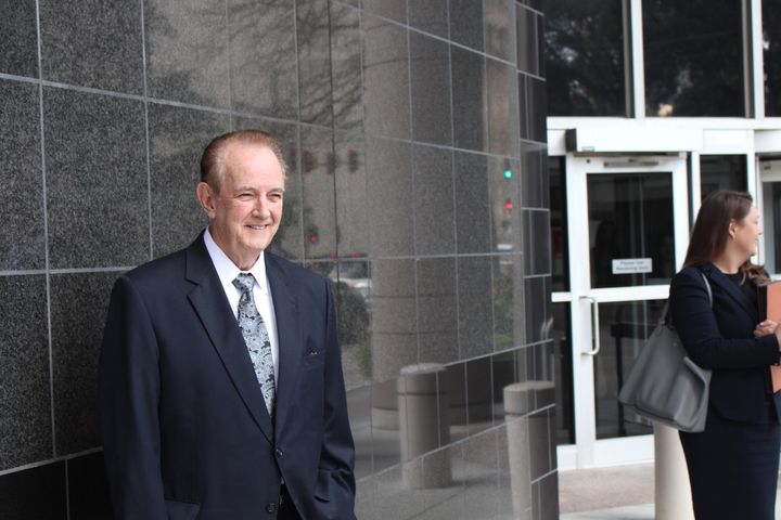 Pasadena Mayor Johnny Isbell stands outside the courthouse for the U.S. Court of Appeals for the 5th Circuit in Houston.