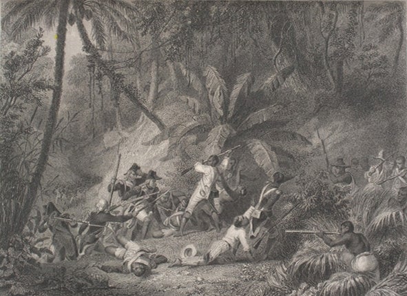 "St. Domingue: Prise De La Ravine Aux Couleuvres." (Saint Domingue: Capture of Ravine-à-Couleuvres) Depiction of the Battle o