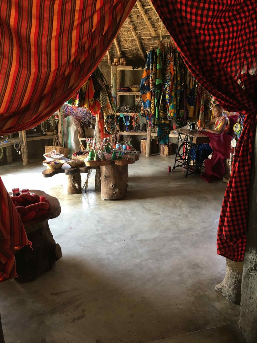 A gallery of community-made goods in the lodge