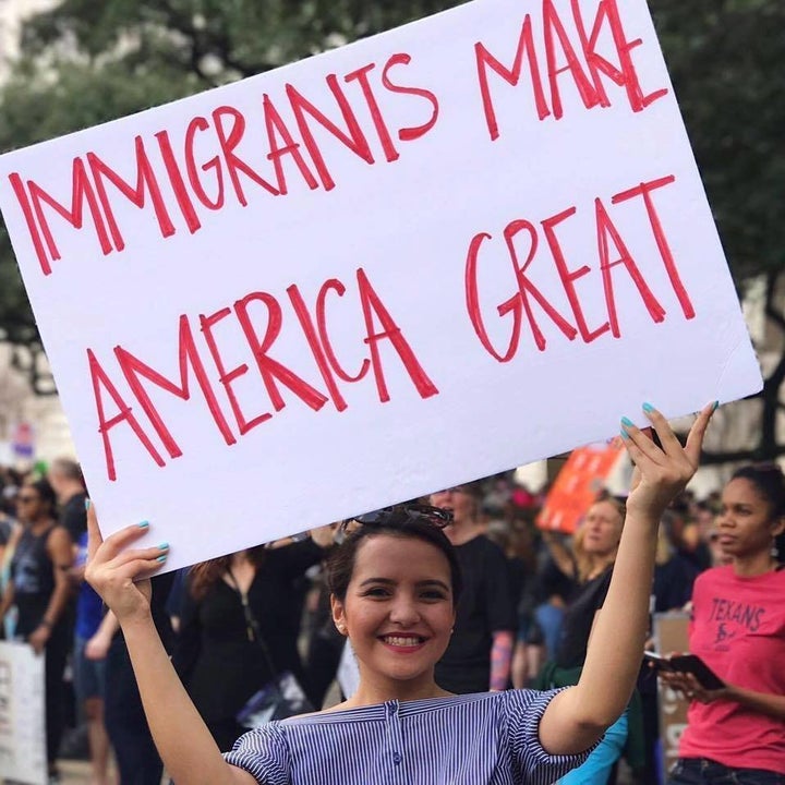 Valeria Alvarado at the Woman's March in Houston, TX, January 21, 2017.