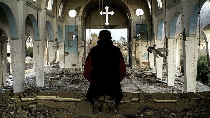 Church in Syria destroyed by anti-regime forces. 