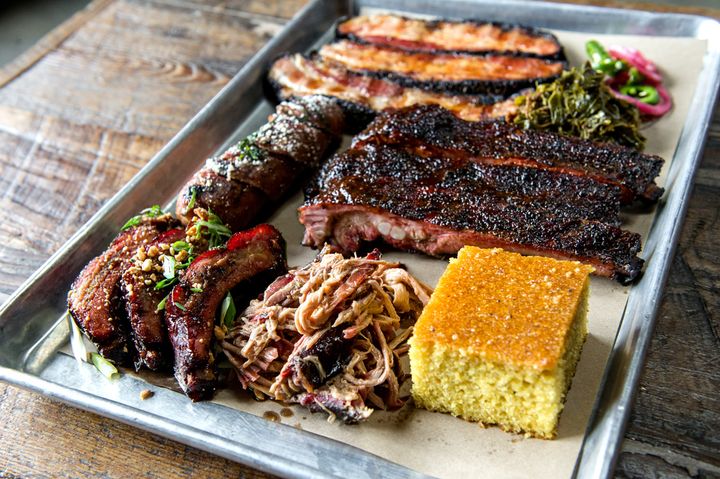 A tray of smoky deliciousness from Hometown Bar-B-Que - Red Hook, Brooklyn.