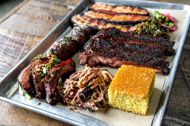 <p>A tray of smoky deliciousness from Hometown Bar-B-Que - Red Hook, Brooklyn.</p>